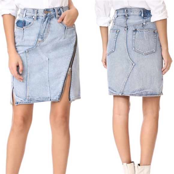 3.1 Phillip Lim Asymmetrical Zip Denim Skirt